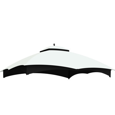 Replacement Canopy Top For 10X12 Gazebo, , Protected, Water-Repellent, Fade , With Air Vent And 2 Drain Holes, White Gazebo 10X12, Fabric, Drains,