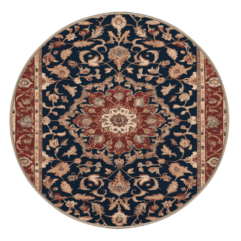 Tapis brun lavable à la machine, Rond 4 pi