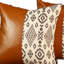 Ensemble de 4 housses de coussin en similicuir tribal noir et blanc