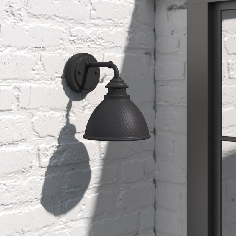 Minnewaukan Steel Wall Light, 9.75" H x 8" W x 10" D, Black