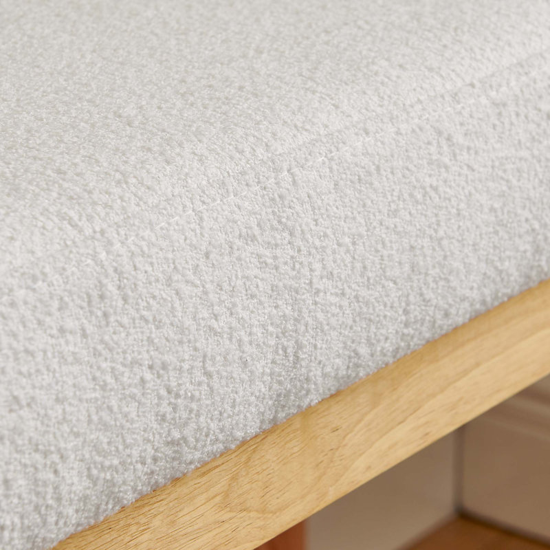 Banc à langer en bois avec assise rembourrée pour un siège confortable et un rangement polyvalent, facile à assembler, Beige