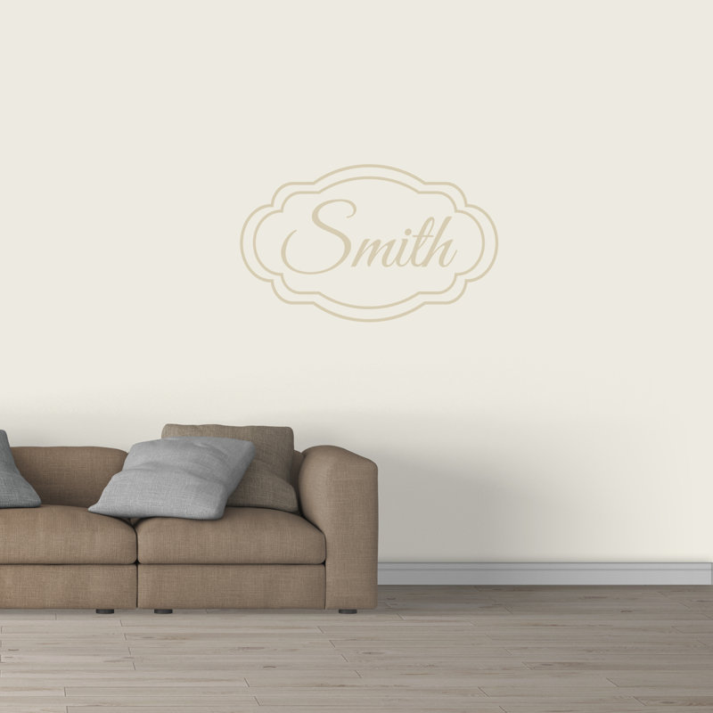 Décalcomanie murale nom personnalisé avec double structure, Beige clair, Oui