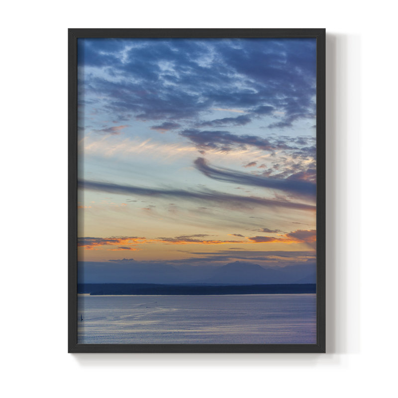 «Cloud Variations», reproduction encadrée - bois massif, Noir, H 10 po x l 8 po