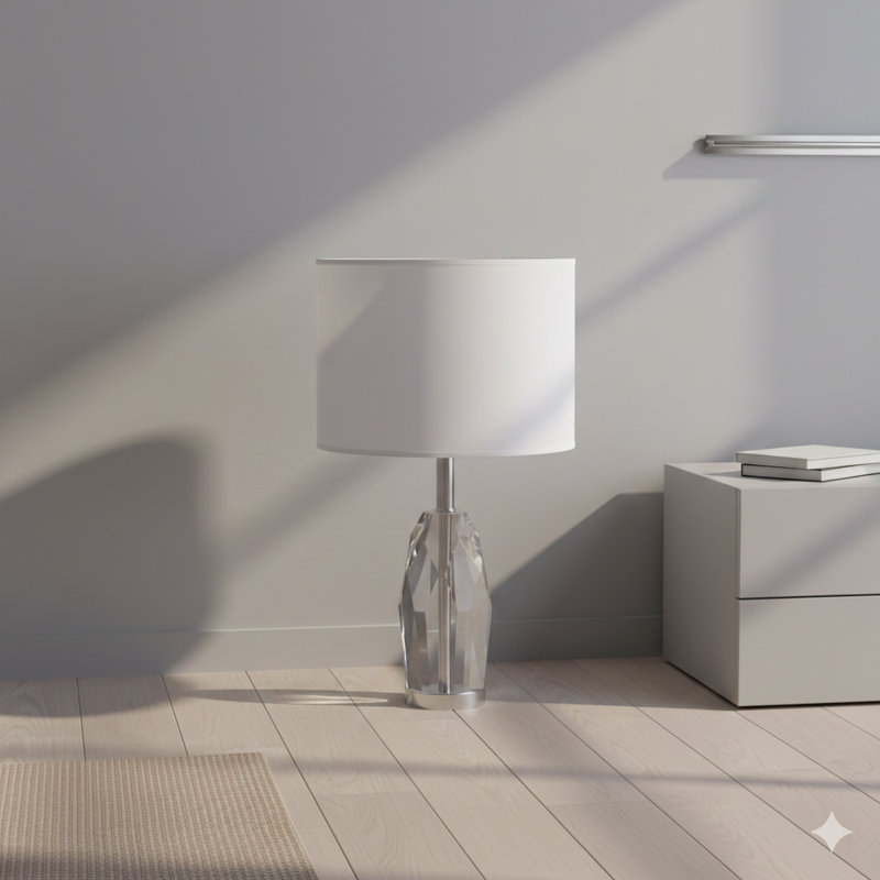 Lampe de table prisme en cristal 19 po Dodecahedron