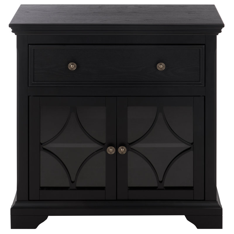 David 2 Door 1 Drawer Cabinet, Black