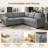 Abramson U-Shaped Corduroy Sectional Pull-Out Sofa Bed with Storage Ottoman-122510070