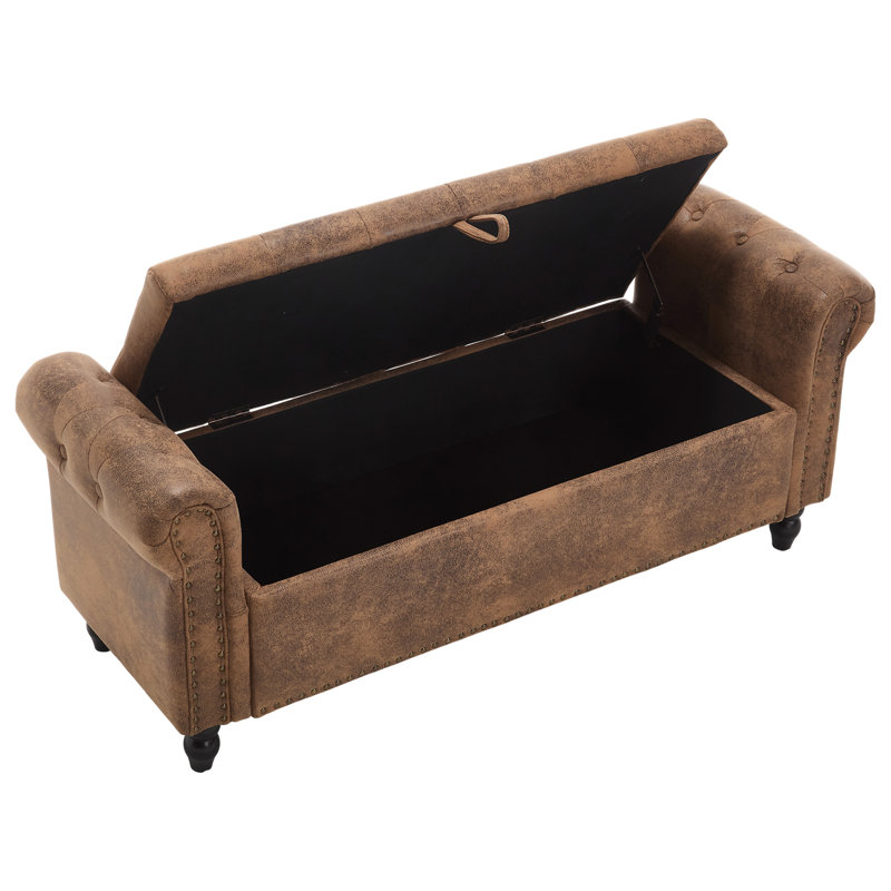 Repose-pieds avec rangement Coolmore 55,25 pouces, Café