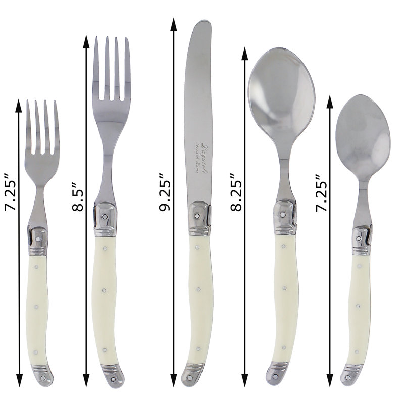Laguiole 20 - Piece Stainless Steel Flatware Set - Service for 4, Ivory