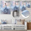 «Blue and White Woman Ballet Solitude I», art mural spirales abstraites en métal-1687884872