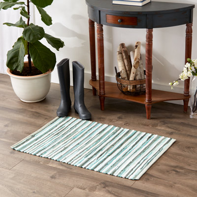 TAPIS CHINDI COTON AQUA SLIM STRIPE 2X3