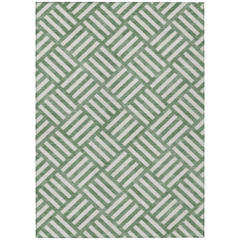 Tapis intérieur / extérieur ivoire lavable géométrique 10 pi x 14 pi