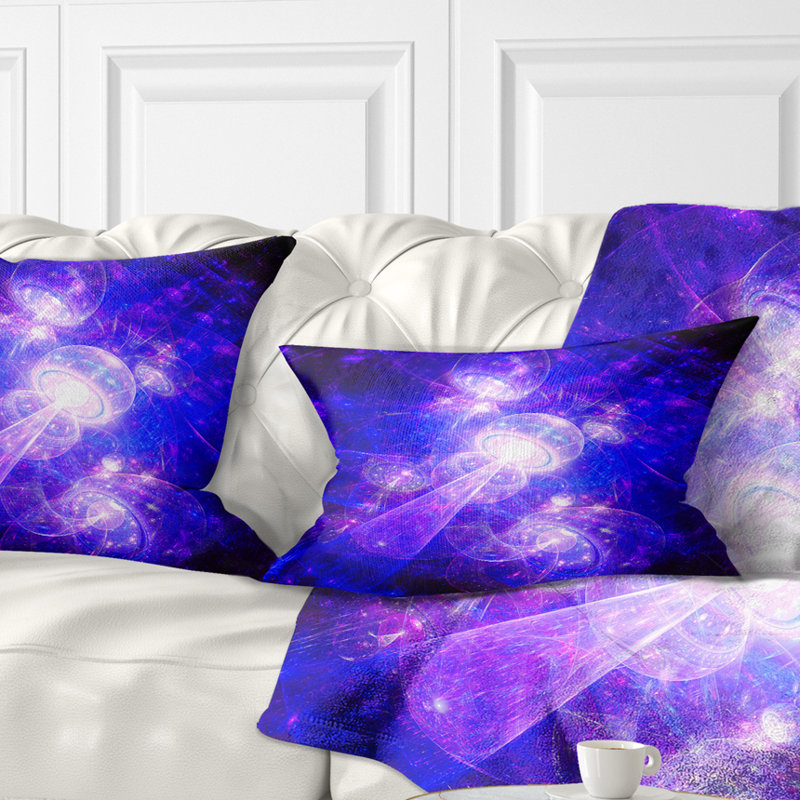 Thème Fractal Space - Coussin imprimé abstrait, Rose