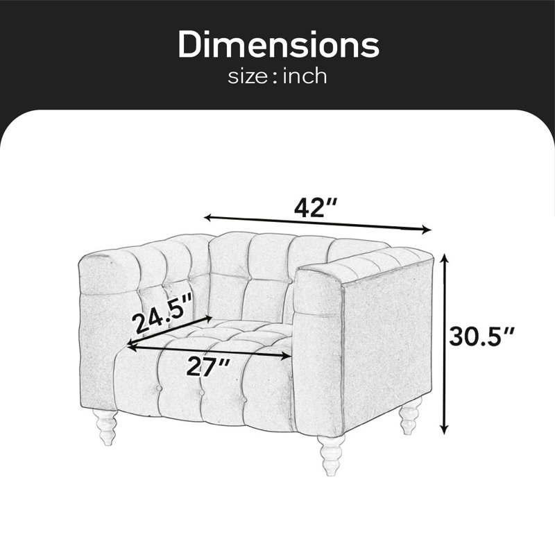 Canapé 42 po, 100 % polyester noir