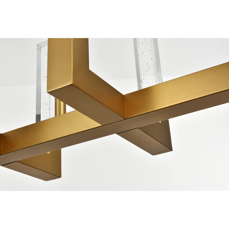 Luminaire suspendu réglable Hakken, Or satiné, 10 lumières, H 50,5 po x l 48 po x P 12 po