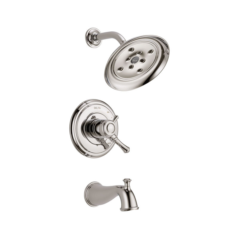 Robinet de baignoire et douche avec contrôleur, Nickel poli
