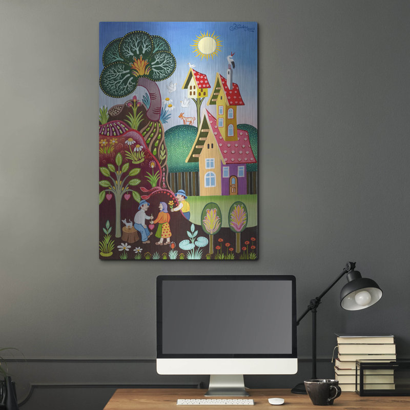  «Love We Partagez» par Koday, art mural en métal, 24 po x 36 po