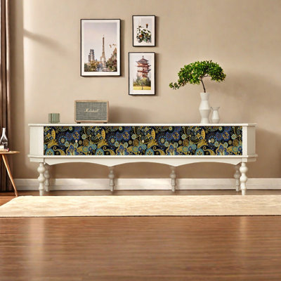 French Retro Style Pine Wood TV Stand