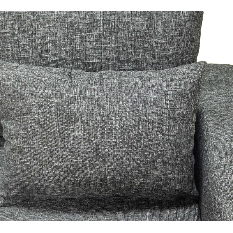 Canapé moderne 78 po 3 places confortable avec coussins profonds et coussins amovibles, Gris foncé