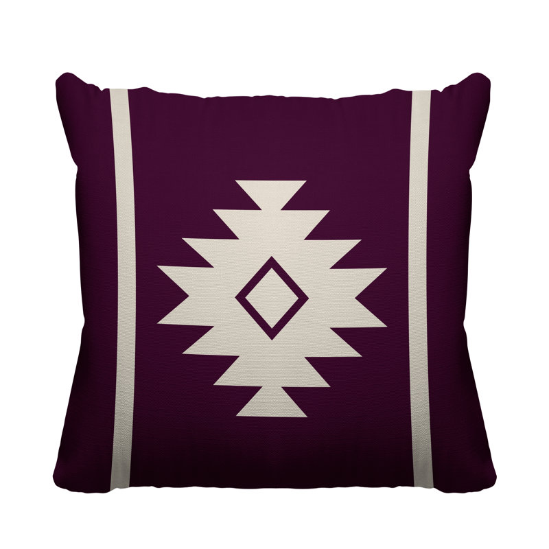 Coussin décoratif intérieur / extérieur Wapi Southwestern, L 15 po x H 15 po, Mauve