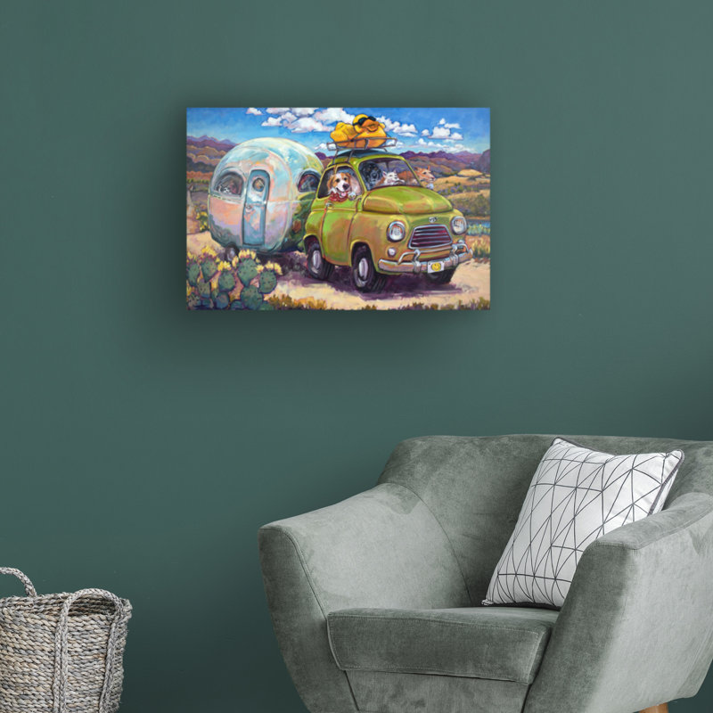«Duck and Cover» par CR Townsend - peinture sur toile tendue, H 12 po x l 19 po x P 2 po