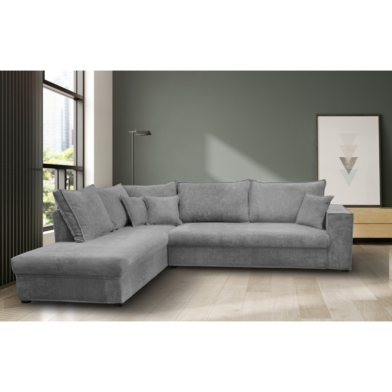 Alova 4 Seater Corner Sofa, Left-hand corner sofa, Light Grey