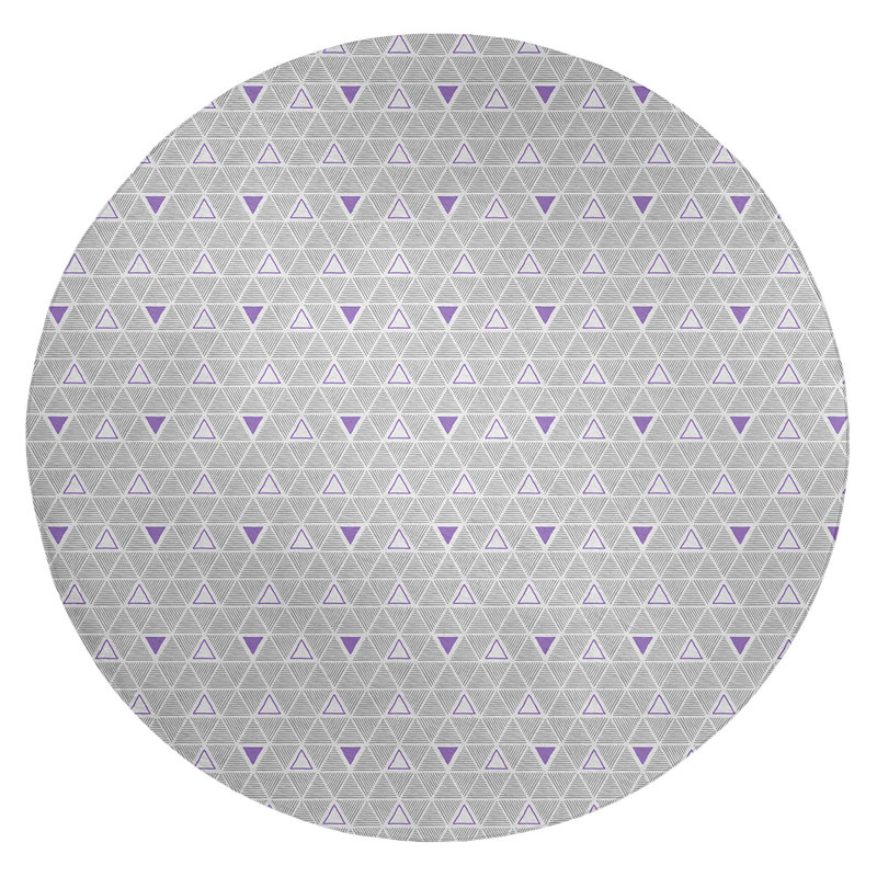 Chenille Geometric Indoor Rug, Round 5'