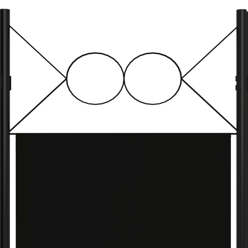 Tati 457.2cm H Folding Room Divider, Black, 6
