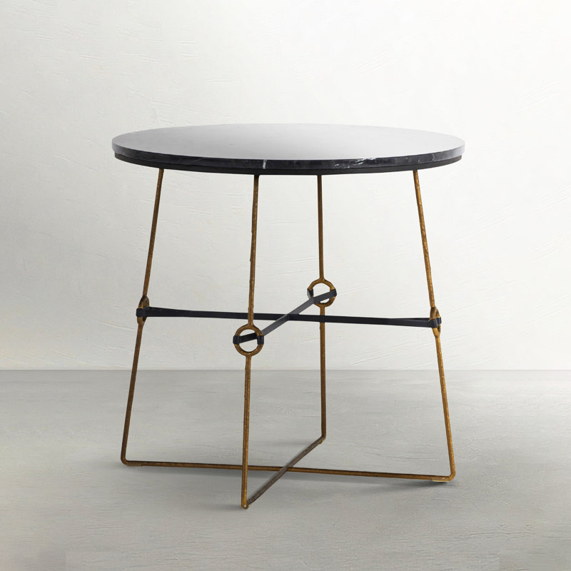 Stefan 100% Marble Frame End Table
