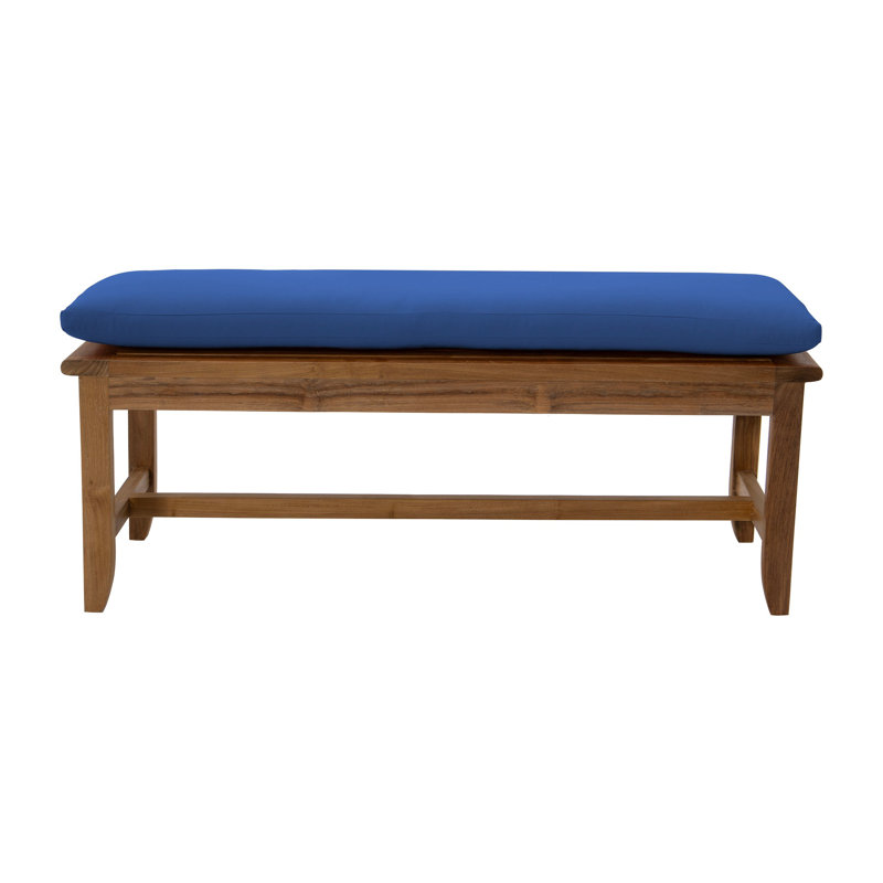 Jamshida Outdoor Teak Bench, Sapphire, 18" H x 50" W x 50" D