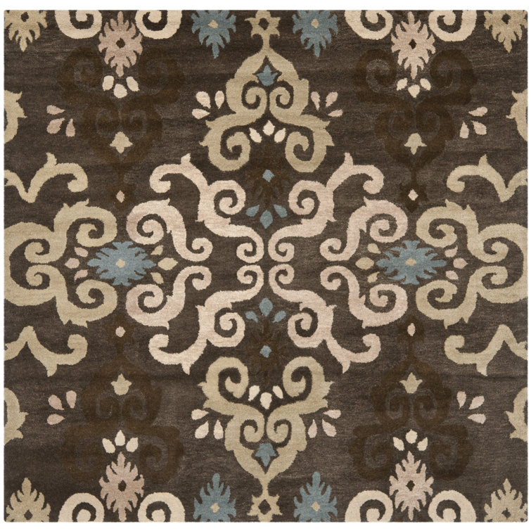 Amory Hand Tufted Wool/Cotton Geometric Rug in Blue/Beige