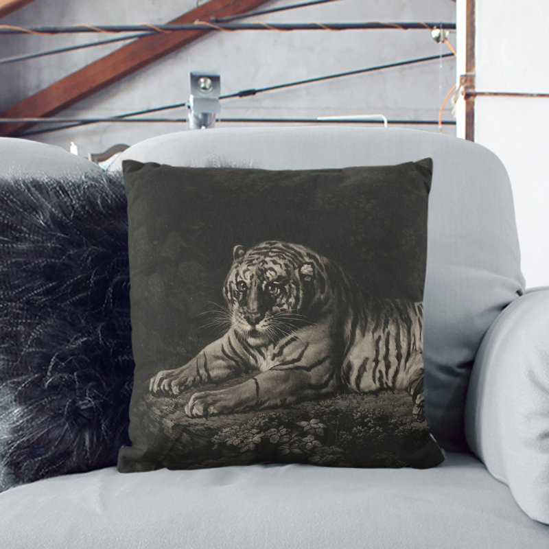 A Tiger Square Throw Cushion, 40cm W x 40cm D x 15cm D