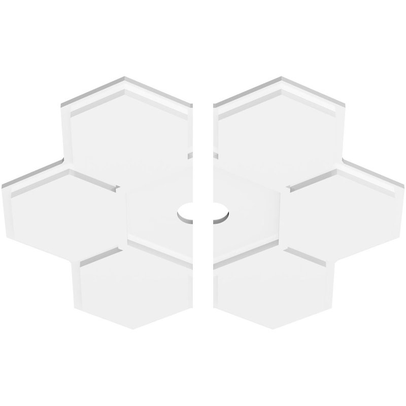 Médaillon de plafond contemporain en PVC de qualité architecturale 38 po x l 38 po x H 19 po x P 13 1/4 po x P 1 po