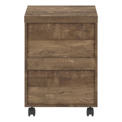 Office Work File Cabinet, Brown, With Rolling Feature And Storage Capacity Cabinet On Wheels, Brown Laminate, For Use
