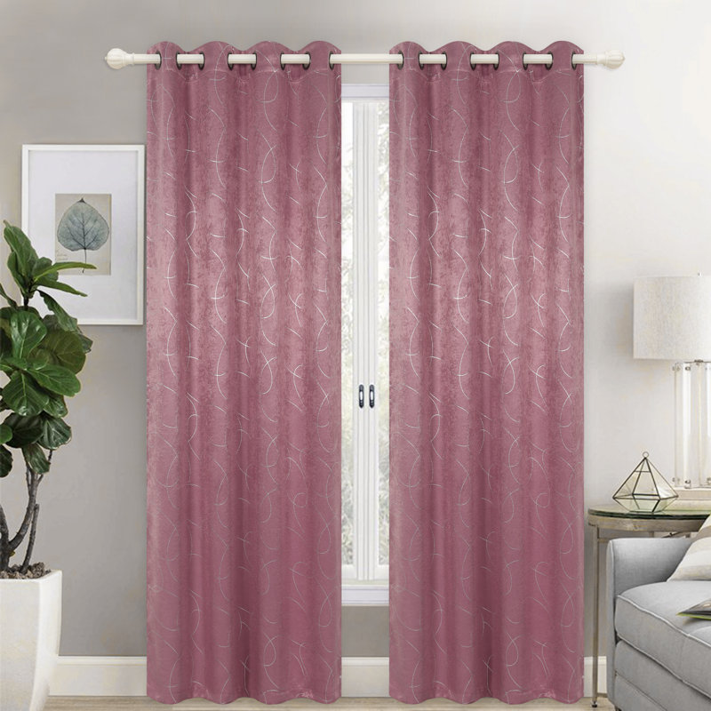 Adelina Blackout Curtain Single Panel, Coral