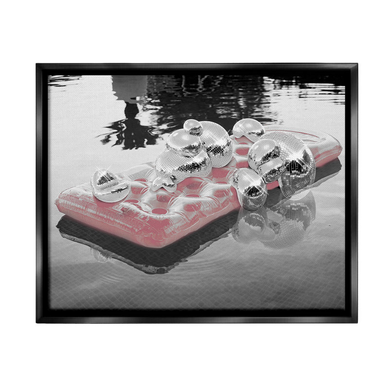 «Disco Balls Pool Float Floater Frame» par Ziwei Li sur, H 17 po x l 21 po, Cadre flottant noir de jais
