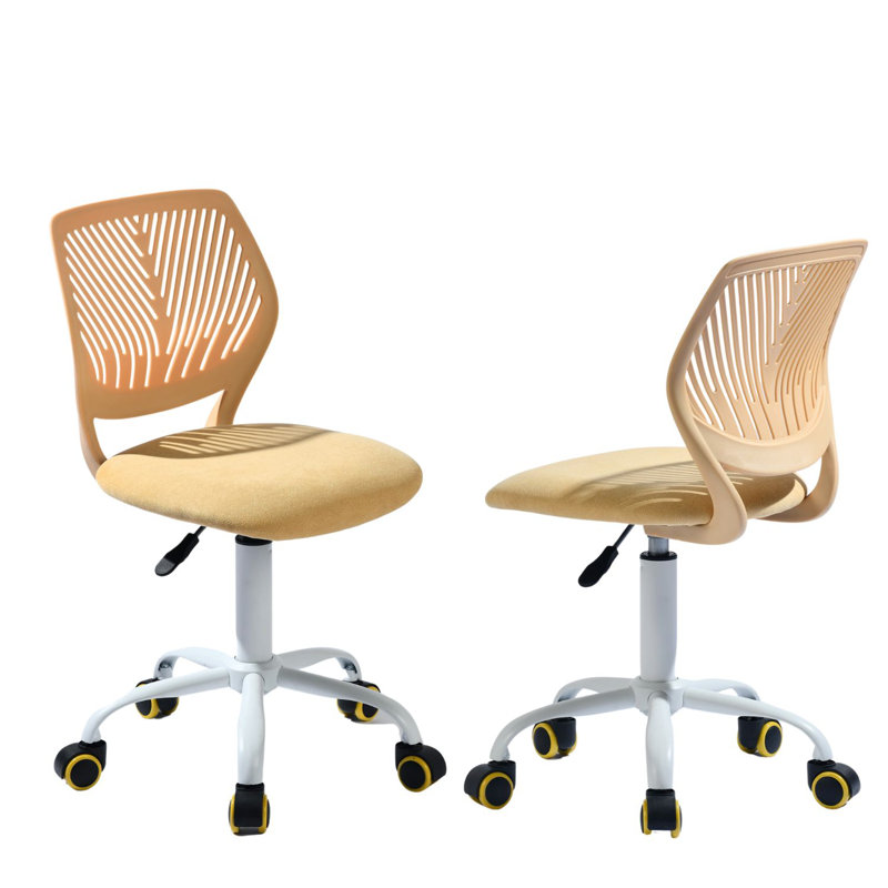 Denishia Modern Stylish Office Task Chair with Fabric Seat Adjustable Height for Teenager, Yellow