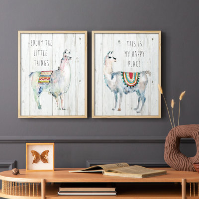 Llama Little Things-Reproduction encadrée de qualité supérieure - prêt à être accroché - aucun clou requis - aucun clou requis