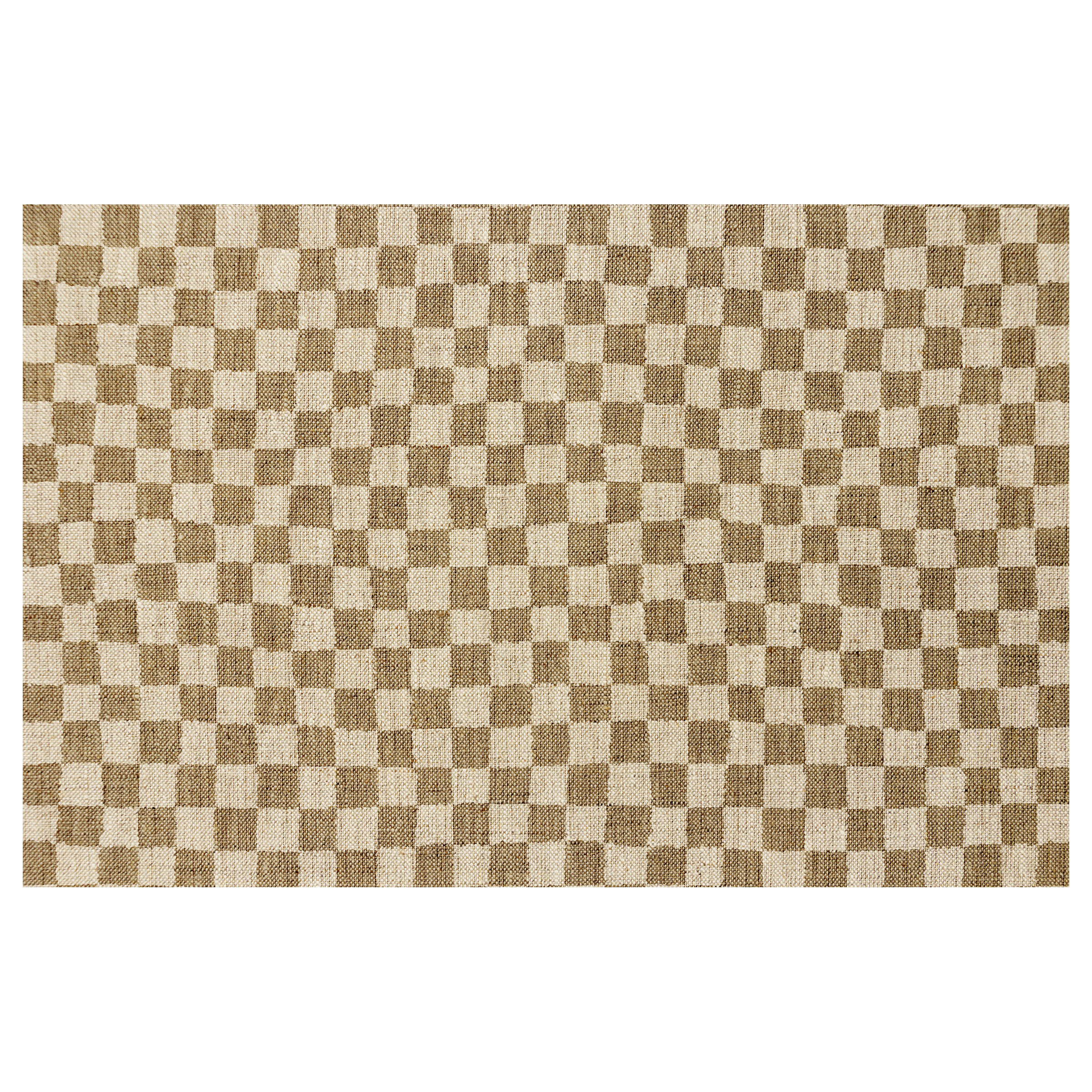 Matterly UnRug Micro Check Canvas Low Profile Kitchen Mat by Matterly