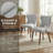 18.3'' Seat Height Modern Upholstered Wingback Dining Chair with Solid Wood Legs-1650073233