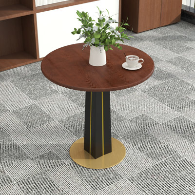 Modern Round Solid Wood Conference Table, Equipped With Solid Wood Base