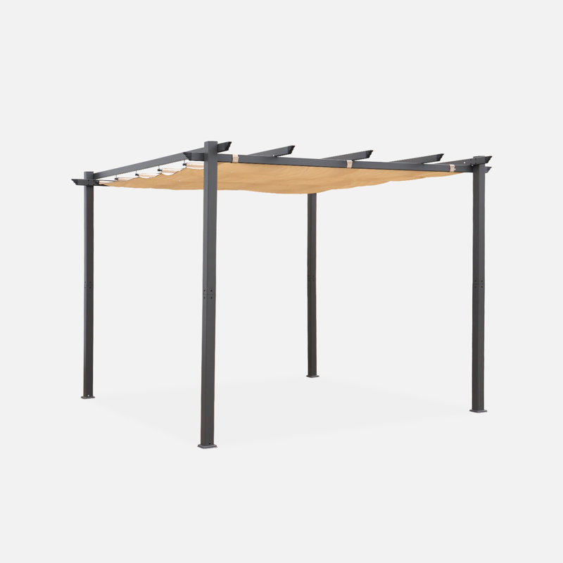Azem 3m x 3m Aluminum Pergola, Beige