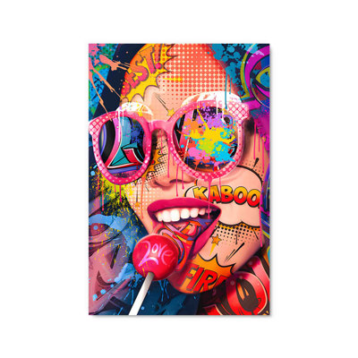 Comic Book Face on plastique / acrylique