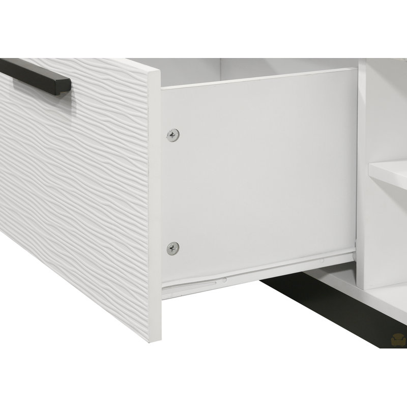 Table basse 47 po avec plateau en faux marbre blanc