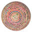 Pouf rond en jute et coton multicolore tissé à la main de 30 pouces Margo