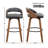 Modern Swivel Upholstered Counter Stool With 360° Swivel, Barrel Seat & Curved Backrest-120155854-120155852