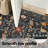 Folk Art Scandi-Inspired Symmetrical Floral & Birds Black Area Rug-1455952424