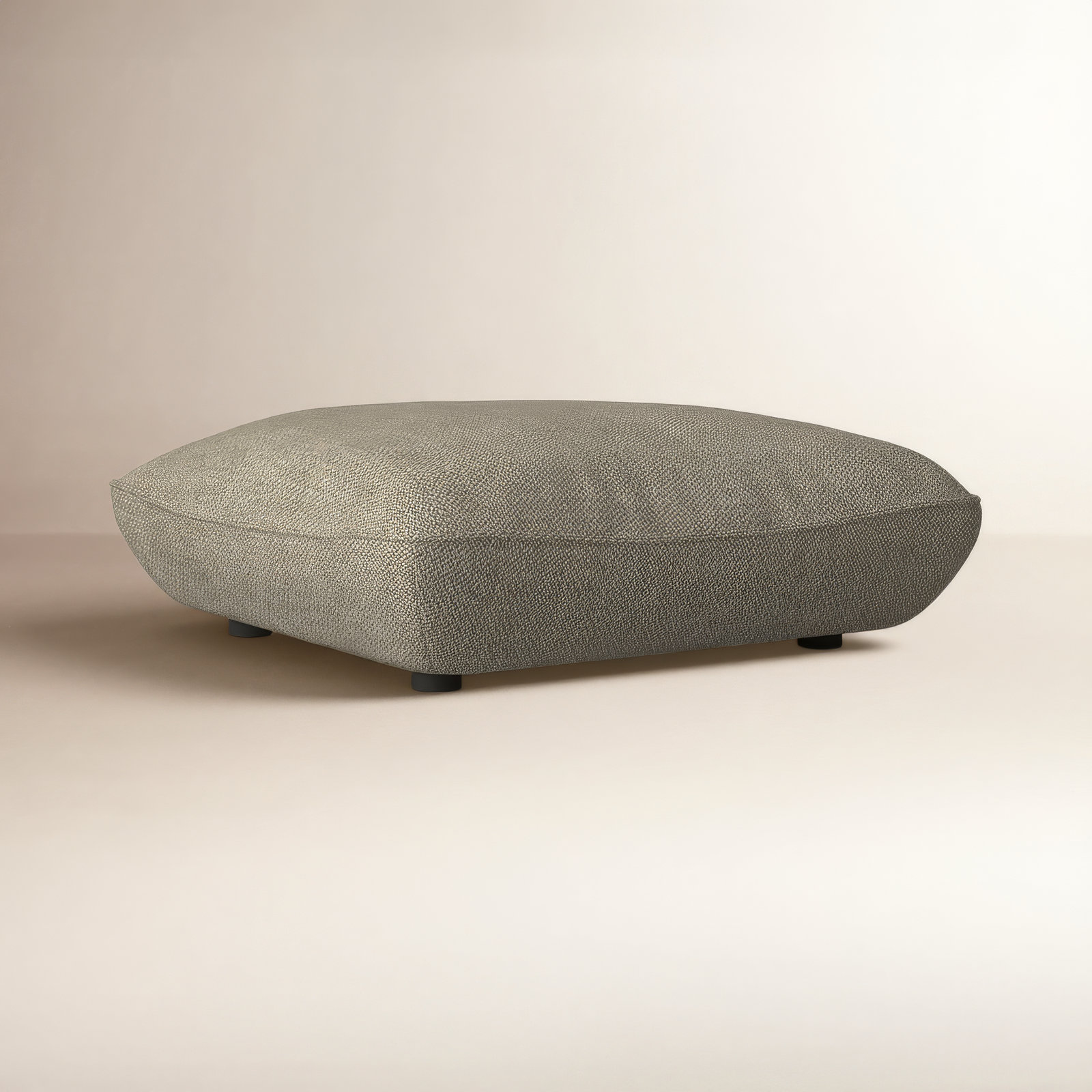 Douglass Upholstered Ottoman, Gray Polyester Blend