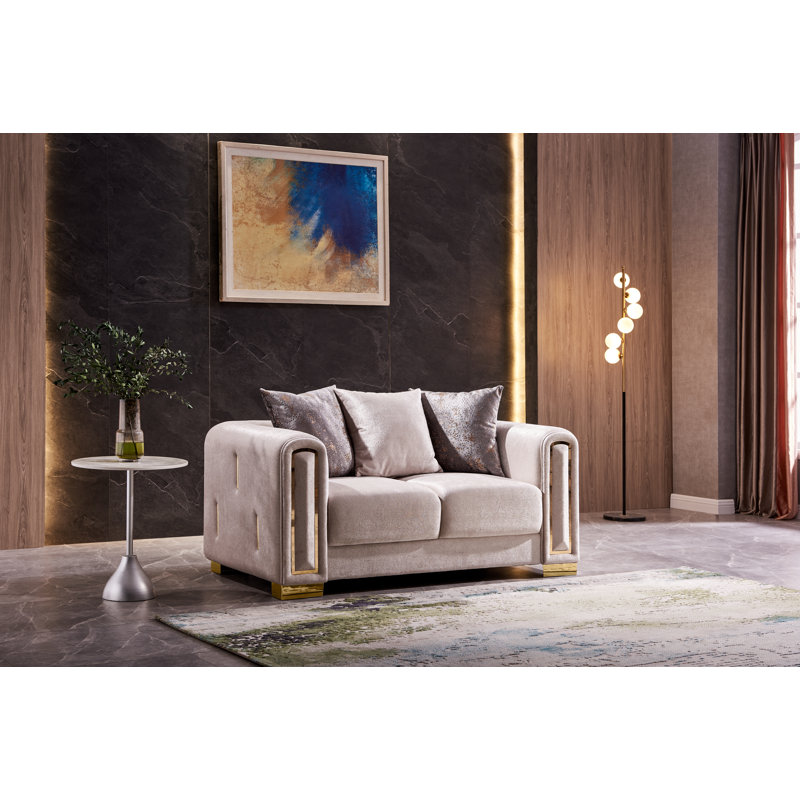 Everly Quinn Foehr 3-Piece Velvet Living Room Set