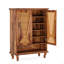 Armoire à chaussures 25,92 po en rotin naturel moderne avec range-chaussures autoportant à 5 niveaux avec portes ventilées