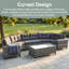 8-Pieces Outdoor Wicker Half-Moon Sectional Sets, With Coffee Table, 6-8 Seater